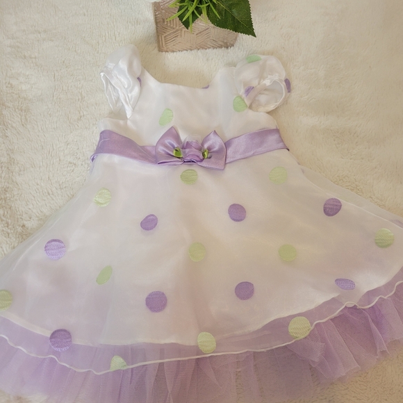 Infant Formal Poka Dot Dress - Picture 1 of 4
